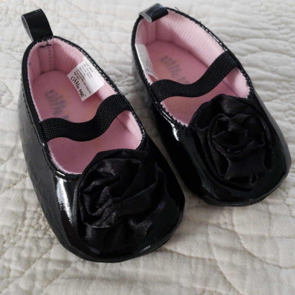 Black Patent Baby Crib Shoes